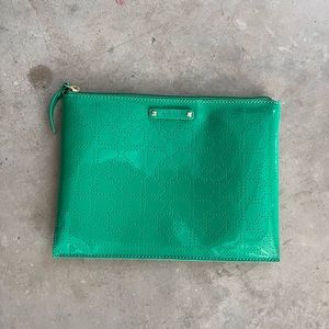 Kate Spade Patent Leather Kelly Green Clutch